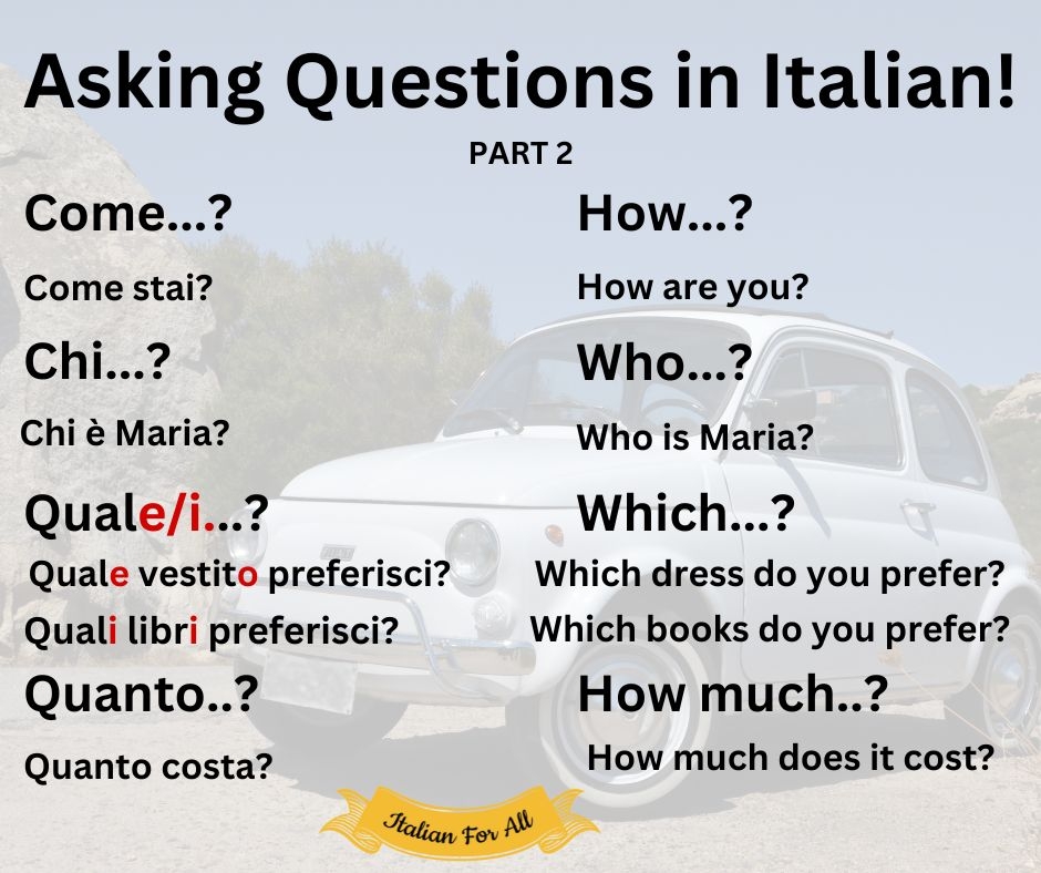 Asking questions in Italian Blog Italian For All
